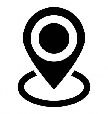  Harita PIN glif vektör simgesi 