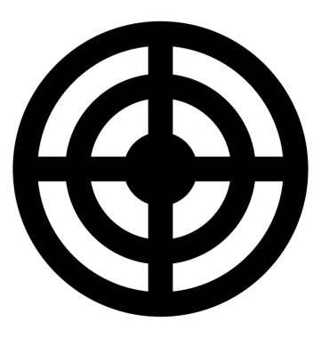  Hedef Glyph Vektör Simgesi 