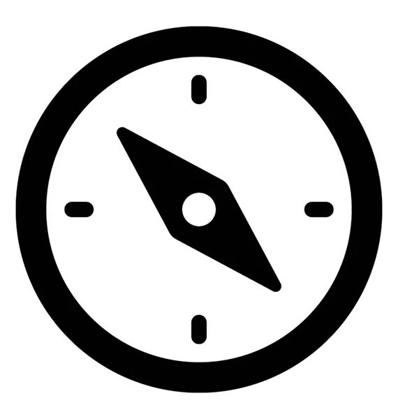 Compass Glyph Vector Icon — Stock Vector