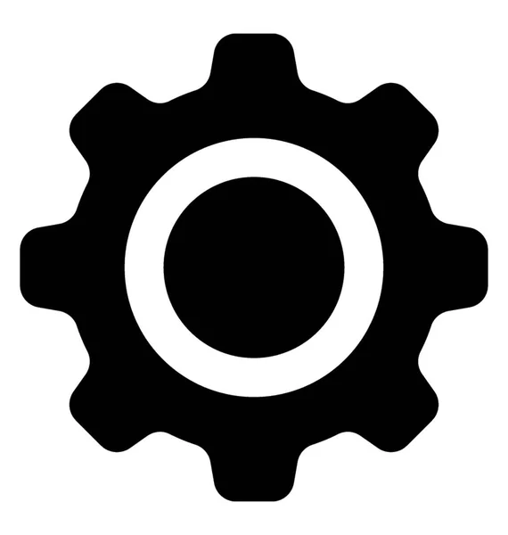 Cog Glyph Vector Icon — Stock Vector