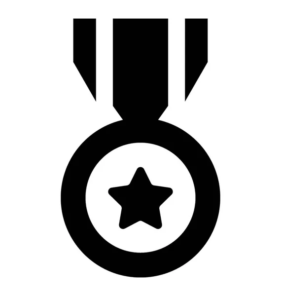 Medalha Glyph Vector Icon —  Vetores de Stock