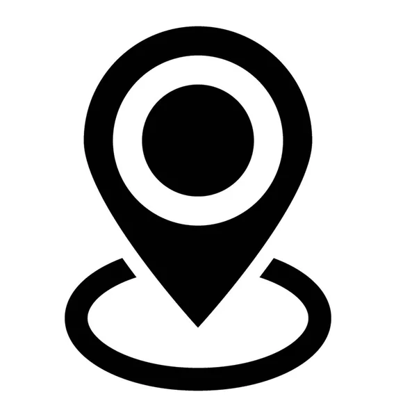 Mapa Pin Glyph Vector Icono — Vector de stock