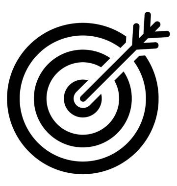  Hedef Glyph Vektör Simgesi 