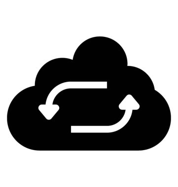  Bulut glif vektör simgesi 