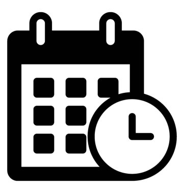  Takvim glif vektör simgesi 