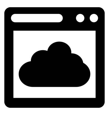  Bulut glif vektör simge bilgisayar 