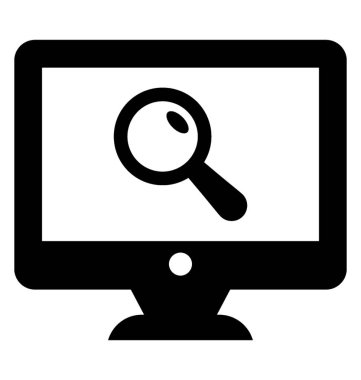  Arama glif vektör simgesi