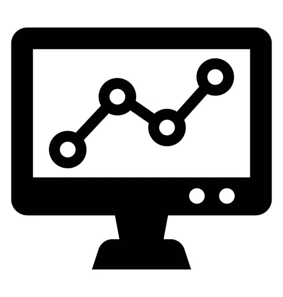Icona vettoriale del glifo grafico online — Vettoriale Stock