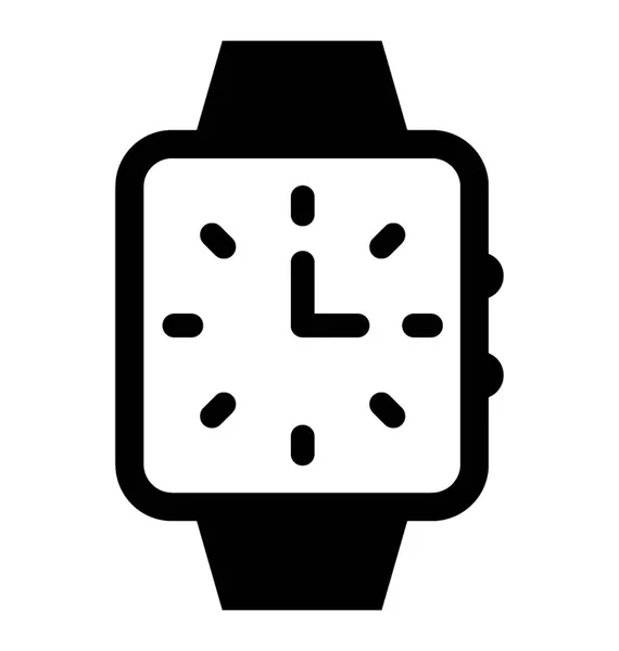 Reloj de pulsera Glyph Vector Icono — Archivo Imágenes Vectoriales