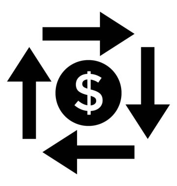  Dolar değer glif vektör simgesi