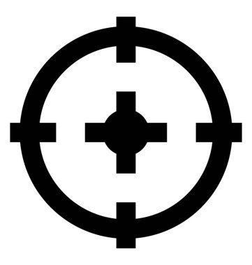  Hedef Glyph Vektör Simgesi 