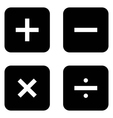  Matematik sembolleri glif vektör simgesi