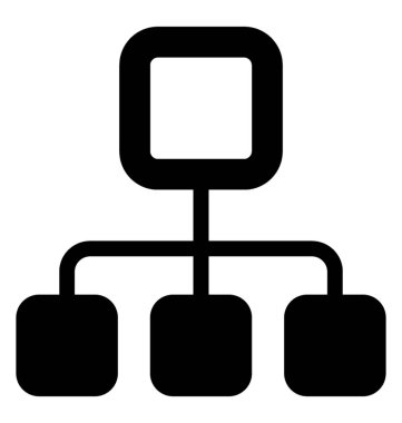  Hiyerarşi glif vektör simgesi 