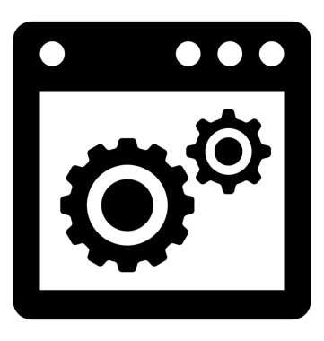  Geliştirme glif vektör simgesi