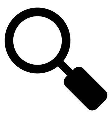  Büyüteç'i glif vektör simgesi