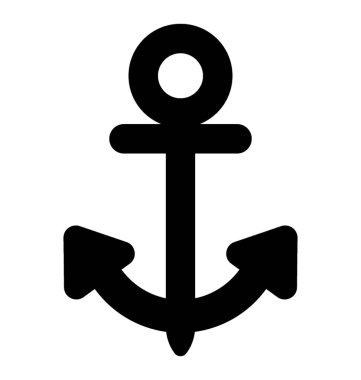  Çapa glif vektör simgesi 