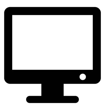  Monitör glif vektör simgesi 