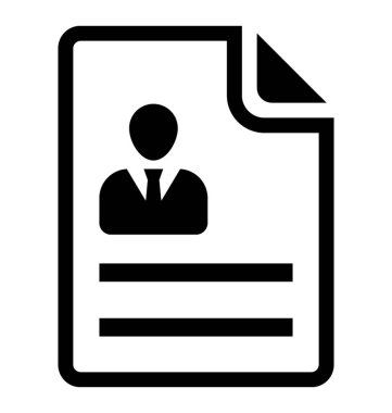  Özgeçmiş glif vektör simgesi