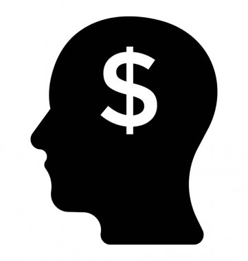  İş zihin glif vektör simgesi