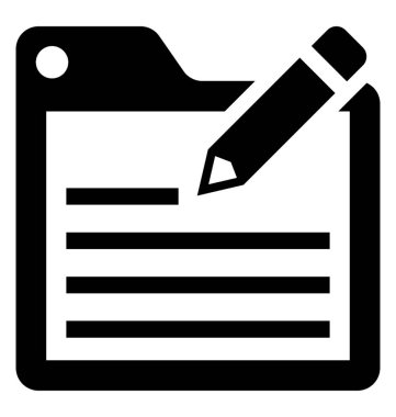  Online makale glif vektör simgesi