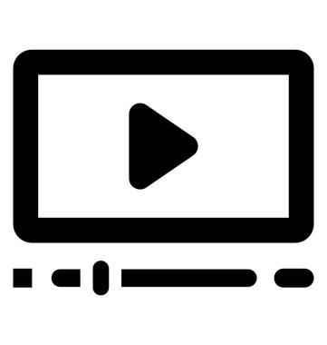  Multimedya glif vektör simgesi