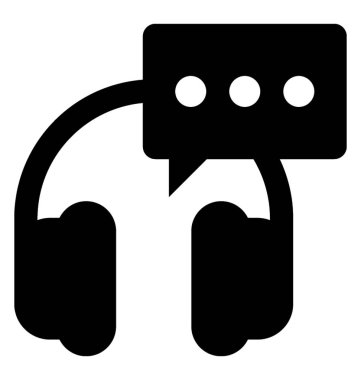  Kulaklık glif vektör simgesi