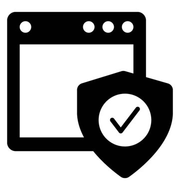  Web koruma glif vektör simgesi