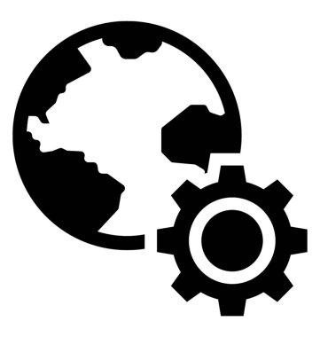  Küresel glif vektör simgesi 