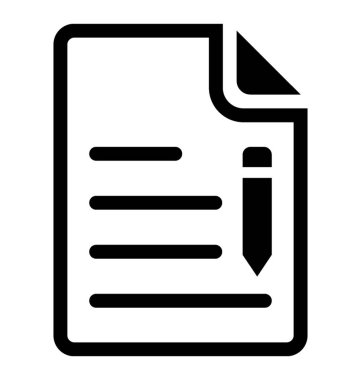  Yazma glif vektör simgesi