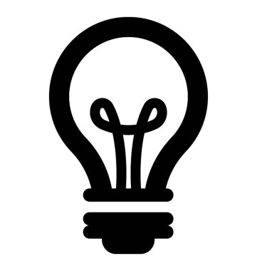  Ampul glif vektör simgesi 