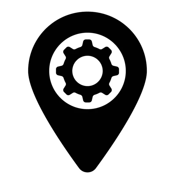 Mapa Configurações Glyph Vector Icon —  Vetores de Stock