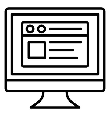  Web tasarım çizgisi vektör simgesi