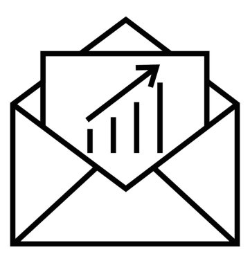  e-posta pazarlama satırı vektör simgesi