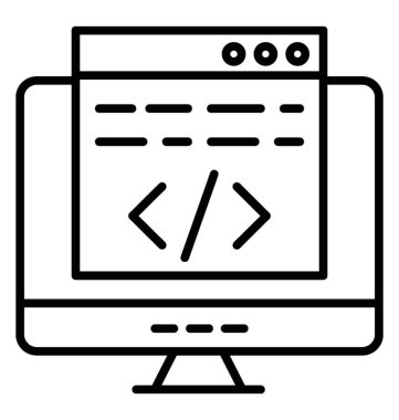  Kodlama satırı vektör simgesi