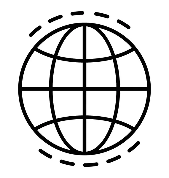 Globus-Linienvektorsymbol — Stockvektor