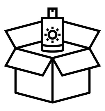  Ambalaj tasarım çizgi vektör simgesi