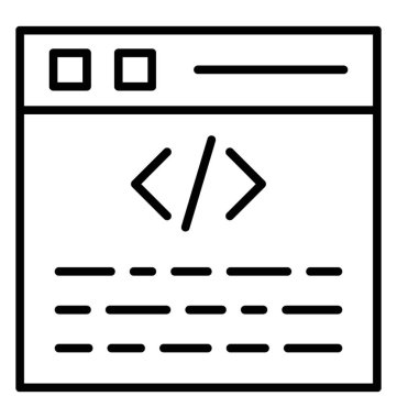  Kodlama satırı vektör simgesi