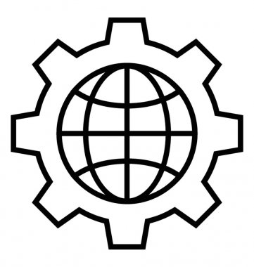  Küresel çözüm satırı vektör simgesi