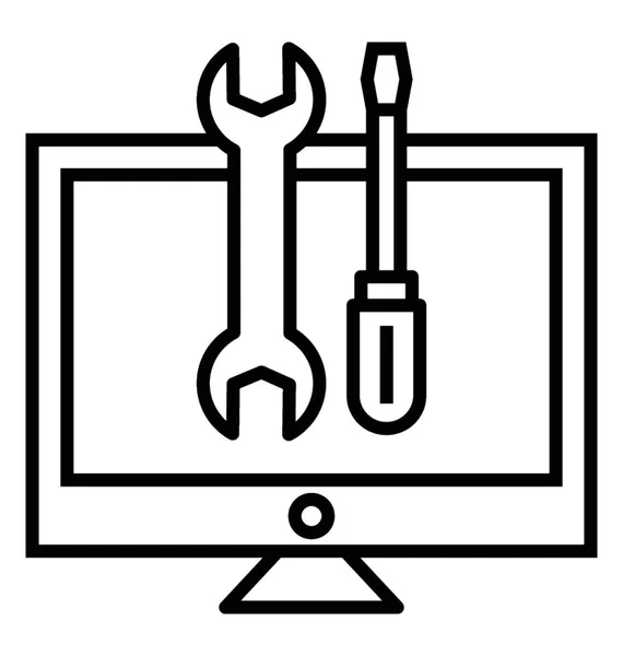 Icône vectorielle de ligne de soutien technique — Image vectorielle