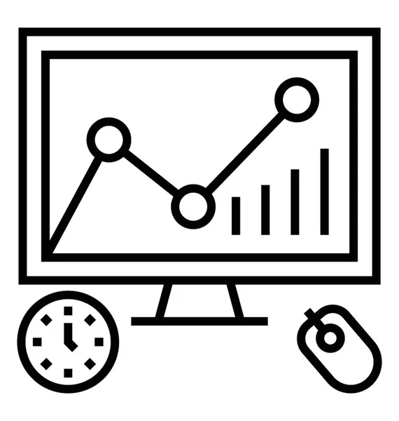 Linha de análise Vector Icon —  Vetores de Stock