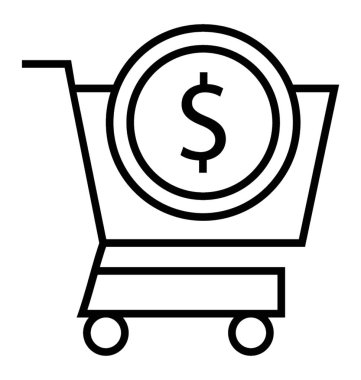  E ticaret satırı vektör simgesi