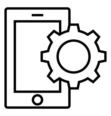  Mobil geliştirme satırı vektör simgesi