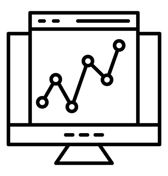 Icona vettoriale linea Web Analytics — Vettoriale Stock