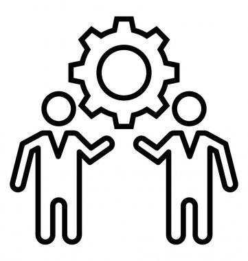  takım çalışması çizgisi vektör simgesi