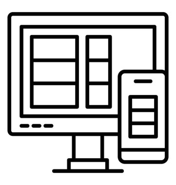  Duyarlı satırı vektör simgesi