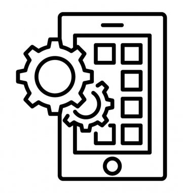  App geliştirme satırı vektör simgesi