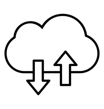  bulut hesaplama çizgisi vektör simgesi