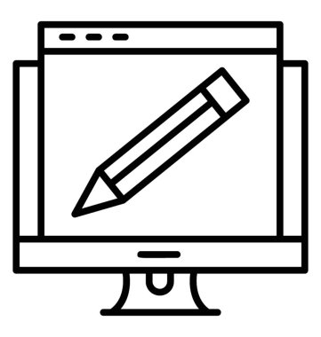  Web tasarım çizgisi vektör simgesi