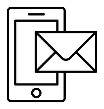  E-posta çizgi vektör simgesi