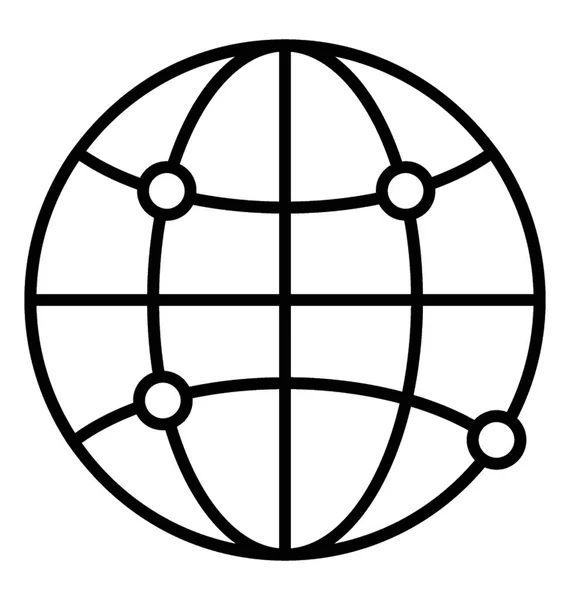 世界的なネットワーク・ライン・ベクトル・アイコン — ストックベクタ